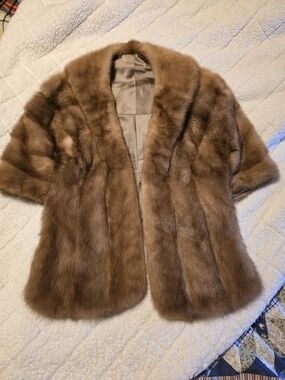 VIntage brown genuine mink fur stole